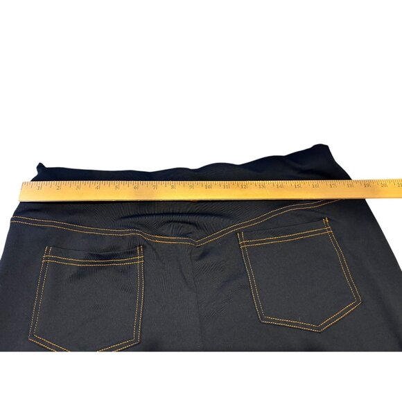 Womens 2X Sport Elastic Waist stretch Navy Pants. Looks like jeans. 2 pockets - Picture 3 of 5